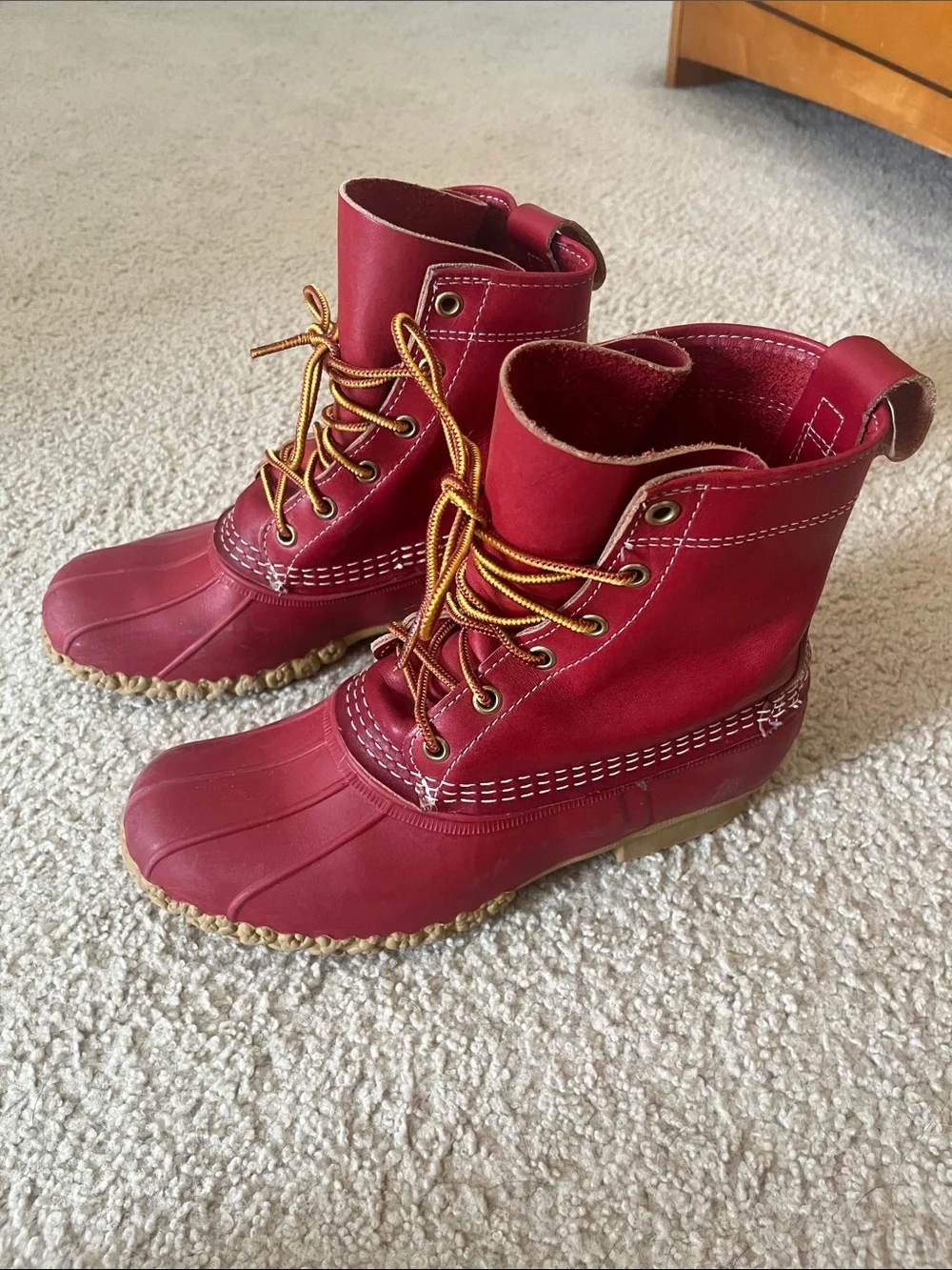 L.L. Bean Red Waterproof Winter Duck Boots
